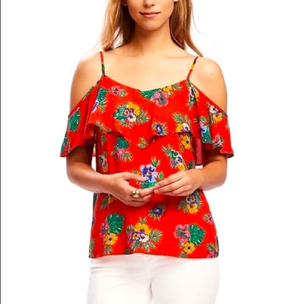 ✨Host Pick✨ Old Navy Off the Shoulder Tropical Top
